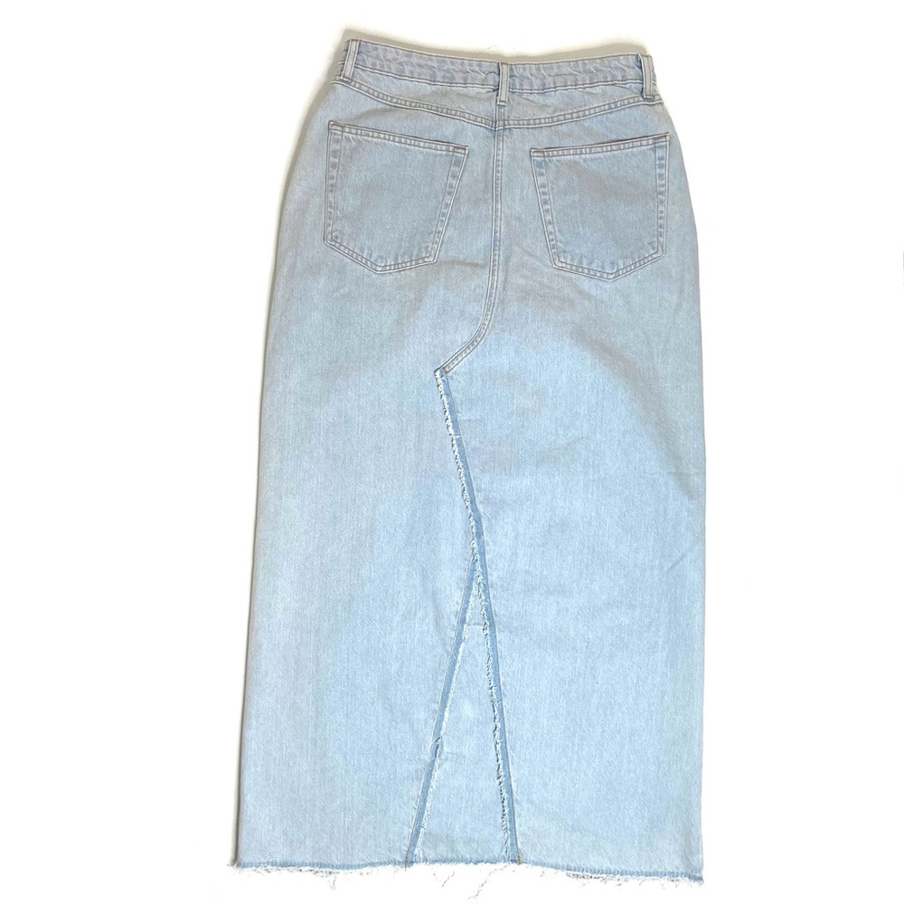 TOPSHOP Raw Hem Denim Midaxi (mid maxi) Skirt - Picture 7 of 15